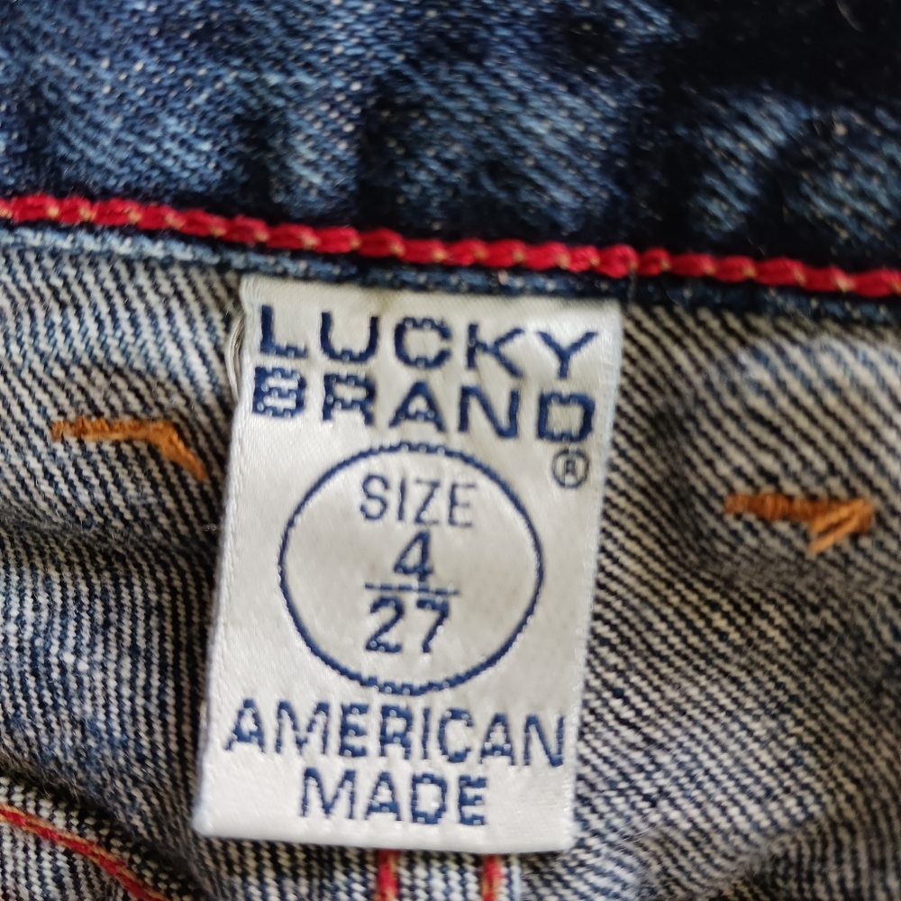 Vintage 90's Lucky Brand wideleg Jeans Size 4 dark wash - Picture 7 of 15